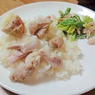 鶏モモ肉で簡単美味☆海南チキンライス♪